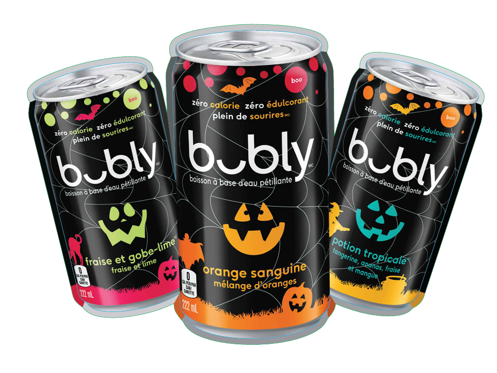 L’eau pétillante bubly lance trois nouvelles saveurs en mini-canettes pour la saison de l’Halloween
